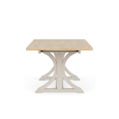 Beige Extendable Dining Table for 6, Rectangle 6 Seater Dining Table