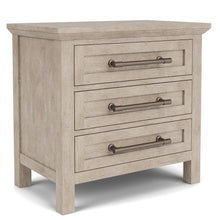 Solid Wood Gray Nightstand – 26 Inch High End Table with 3 Drawers
