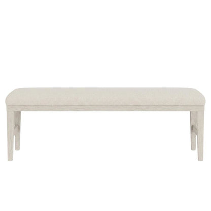 Beige Upholstered Dining Bench – Wood Bed Bench for Bedroom or Hallway