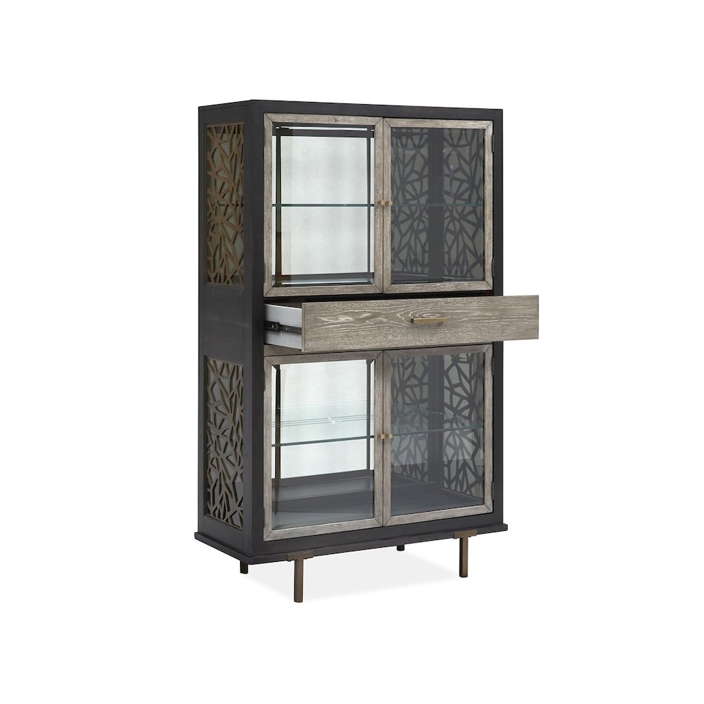 Ryker Nocturn Black And Coventry Grey Display Cabinet