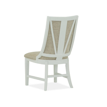 Heron Cove Chalk White And Dovetail Grey Upholstered Host Chair Two Pack