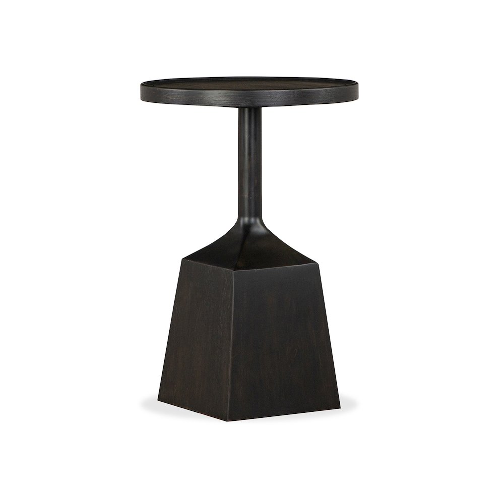 Lindon Coffee Bean Round Pedestal Accent End Table