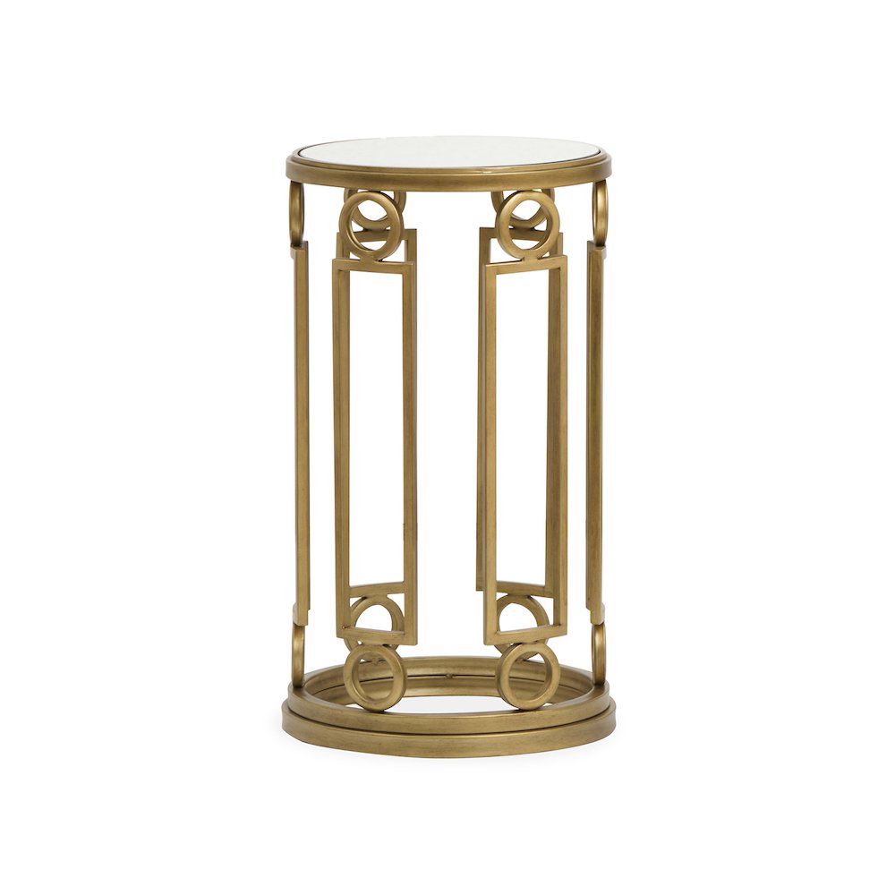 Lorena Burnished Brass Round Accent Table