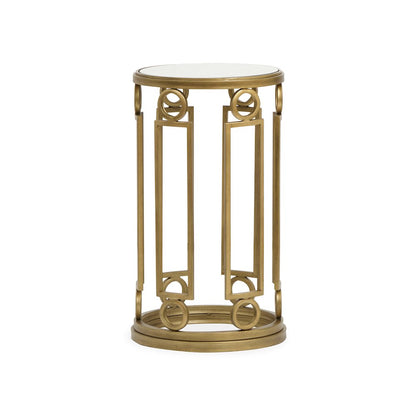 Lorena Burnished Brass Round Accent Table