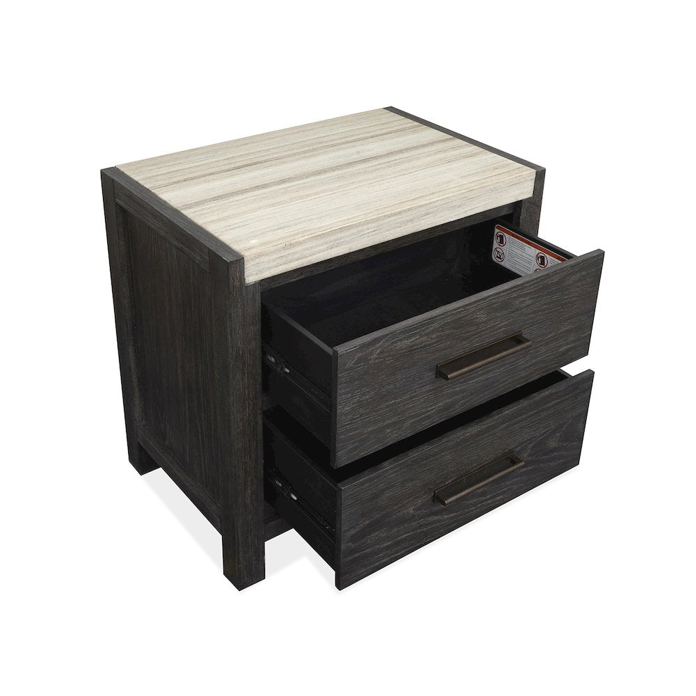 Plum Creek Ravenwood Black Drawer Nightstand