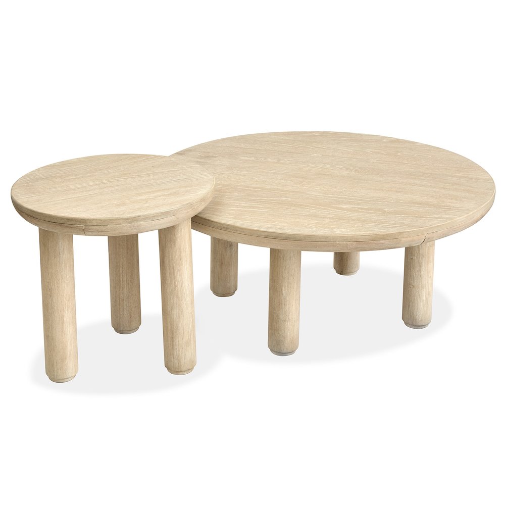 Sunset Cove Sanibel Brown Nesting Cocktail Table With Casters