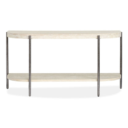 Jennings Edgecomb Grey And Weathered Antique Nickel Demilune Sofa Table