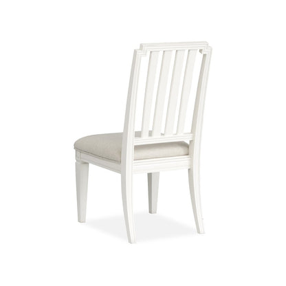 Willowbrook Egg Shell White Upholstered Side Chair Two Pack