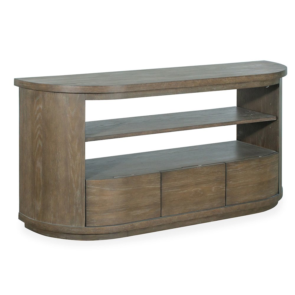 Bosley Lt. Brown Porpoise Demilune Console