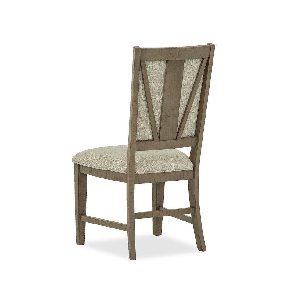 Paxton Place Dovetail Grey Step Upholstered Side Chair Two Pack