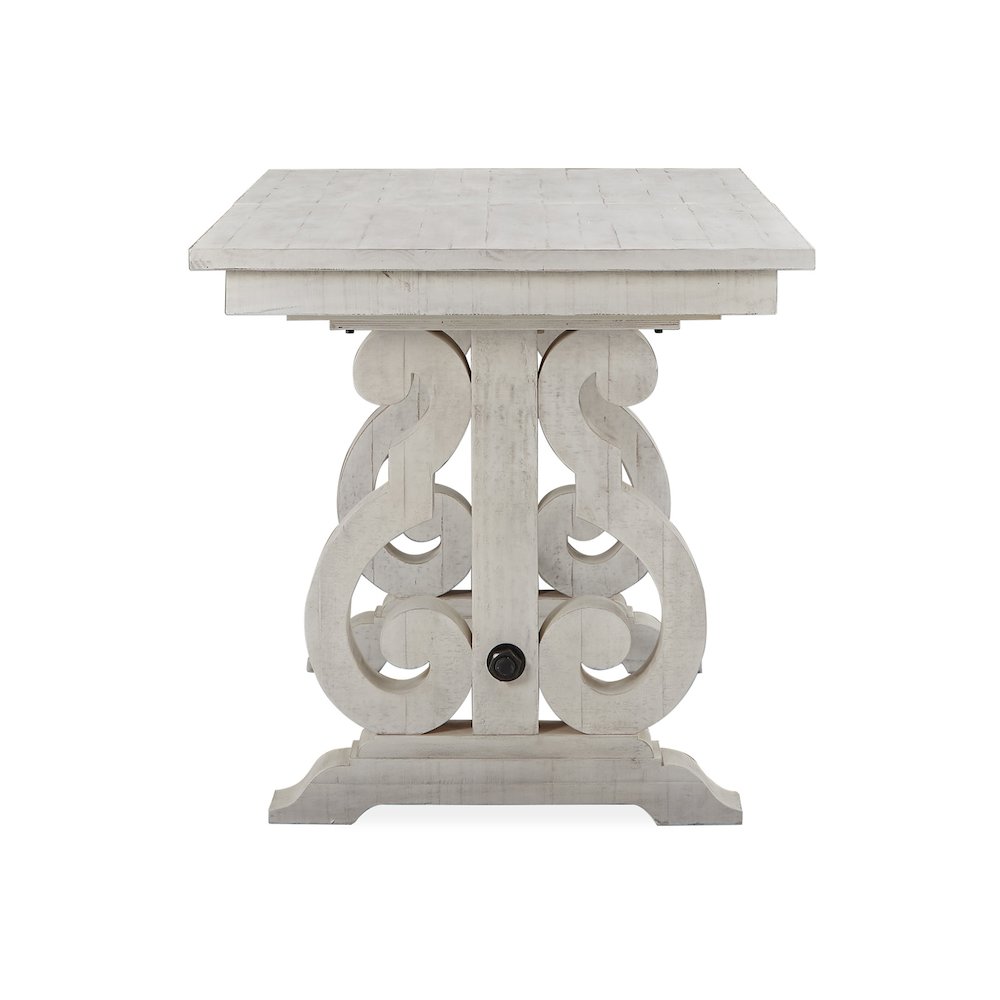 Alabaster And Toasted Nutmeg Extendable Rectangular Counter Height Dining Table