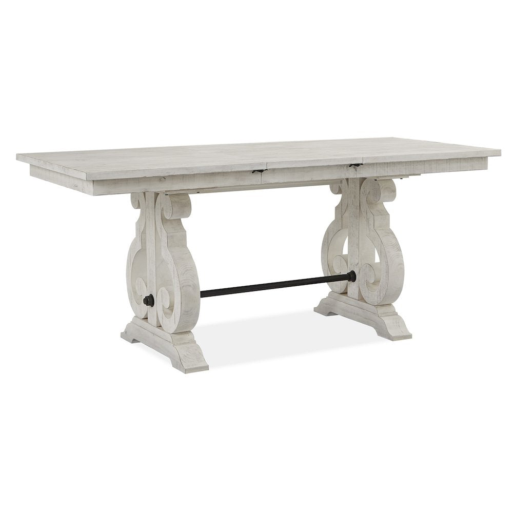 Alabaster And Toasted Nutmeg Extendable Rectangular Counter Height Dining Table