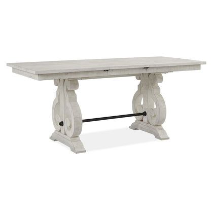 Alabaster And Toasted Nutmeg Extendable Rectangular Counter Height Dining Table
