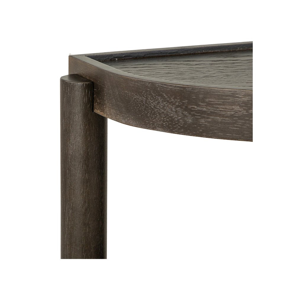 Hadleigh Black Coffee Bean Demilune Sofa Table