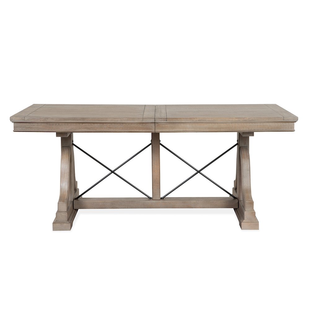 Paxton Place Dovetail Grey Extendable Trestle Dining Table