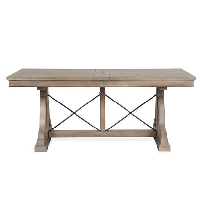 Paxton Place Dovetail Grey Extendable Trestle Dining Table