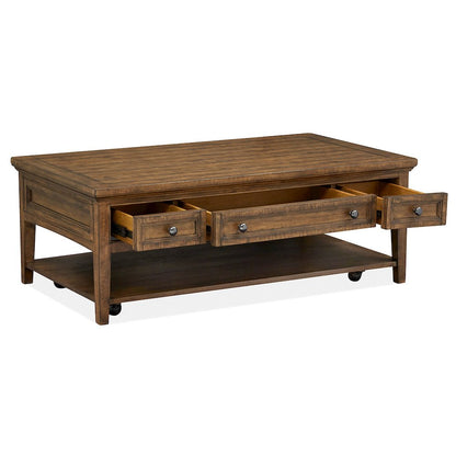 Bay Creek Toasted Nutmeg Rectangular Cocktail Table With Casters