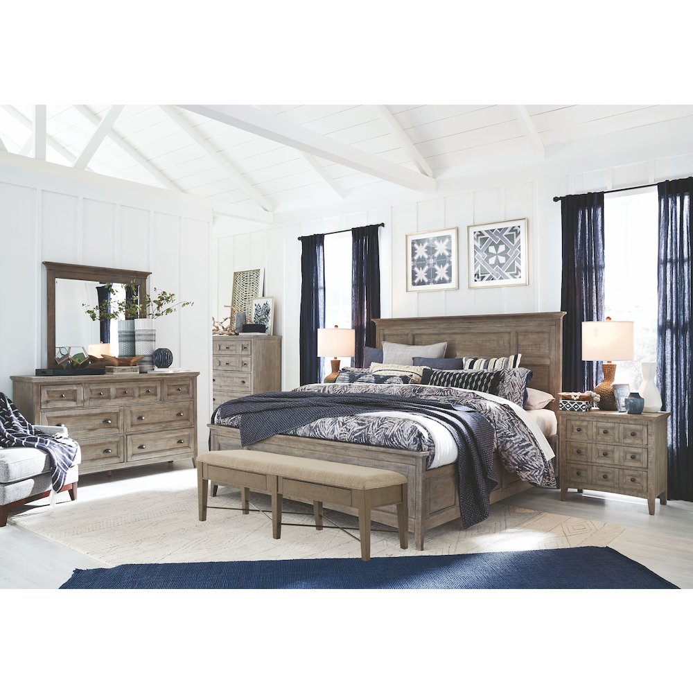 Paxton Place Dovetail Grey California King Panel Storage Bed