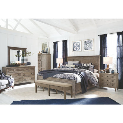 Paxton Place Dovetail Grey California King Panel Storage Bed
