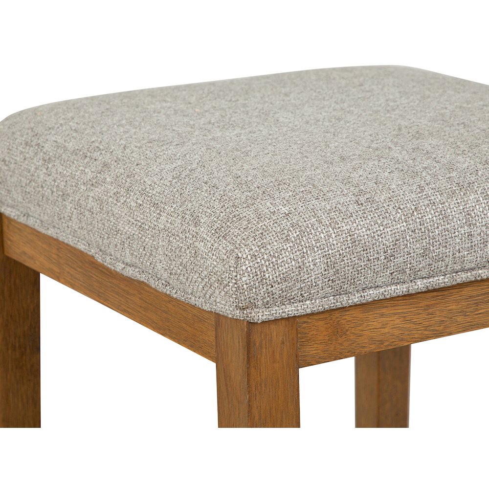 Lindon Belgian Wheat Grey Upholstered Stool