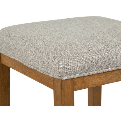 Lindon Belgian Wheat Grey Upholstered Stool