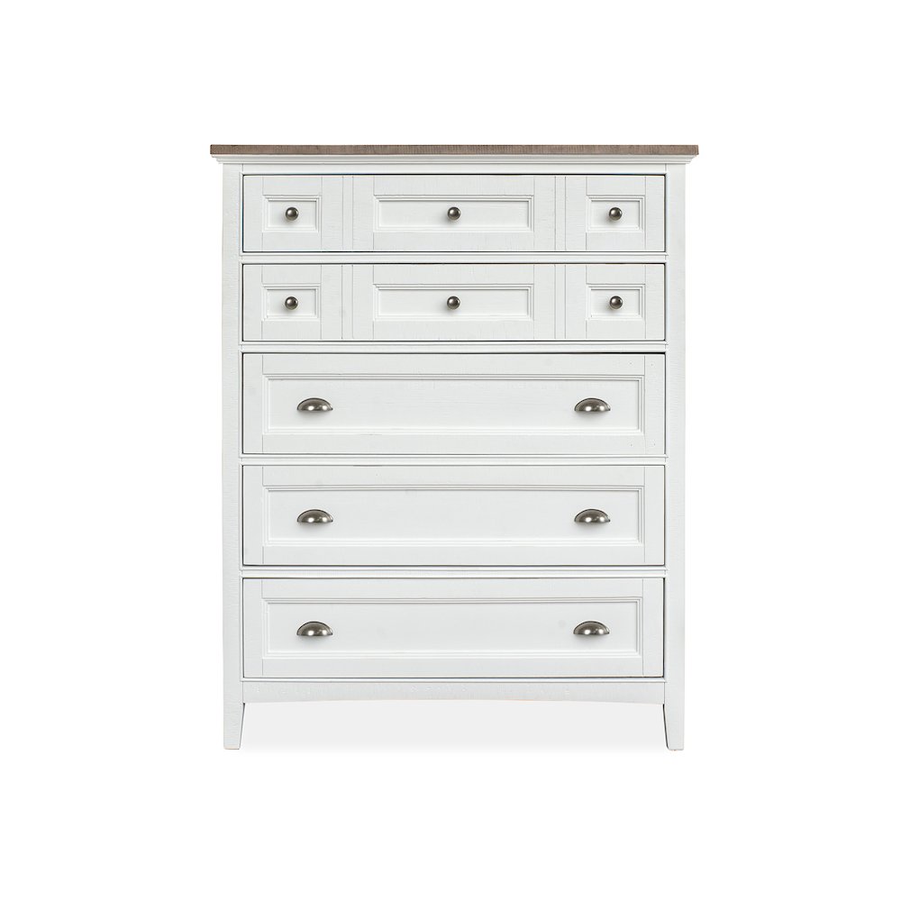 Heron Cove Chalk White And Dovetail Grey 2 Tone Drawer Chest
