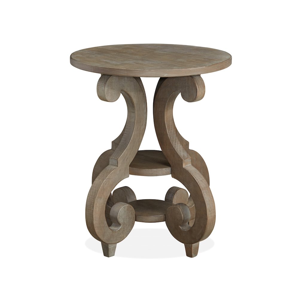 Tinley Park Dove Tail Grey Round Accent End Table