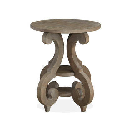 Tinley Park Dove Tail Grey Round Accent End Table