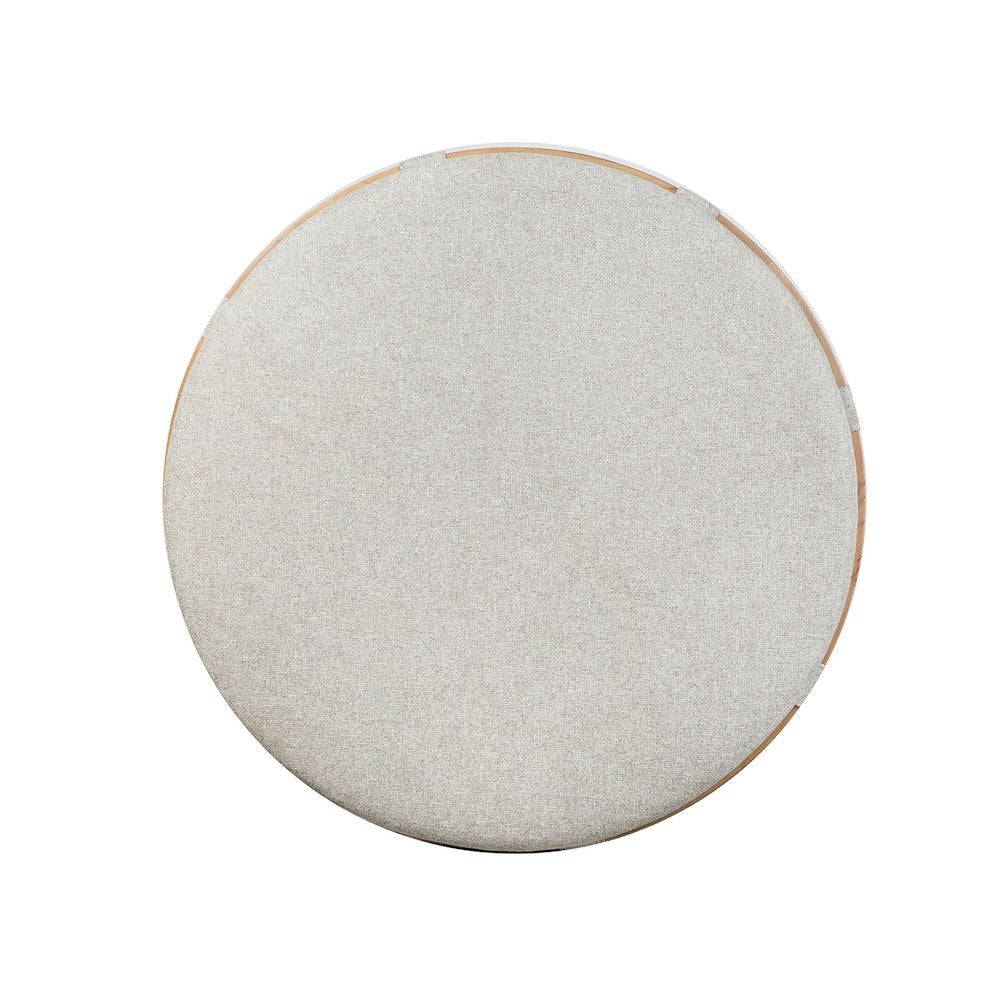 Lindon Belgian Wheat Grey Round Cocktail Table With Casters