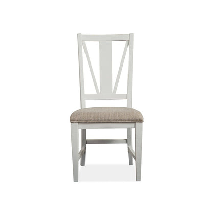 Heron Cove Chalk White And Dovetail Grey Upholstered Side Chair Two Pack