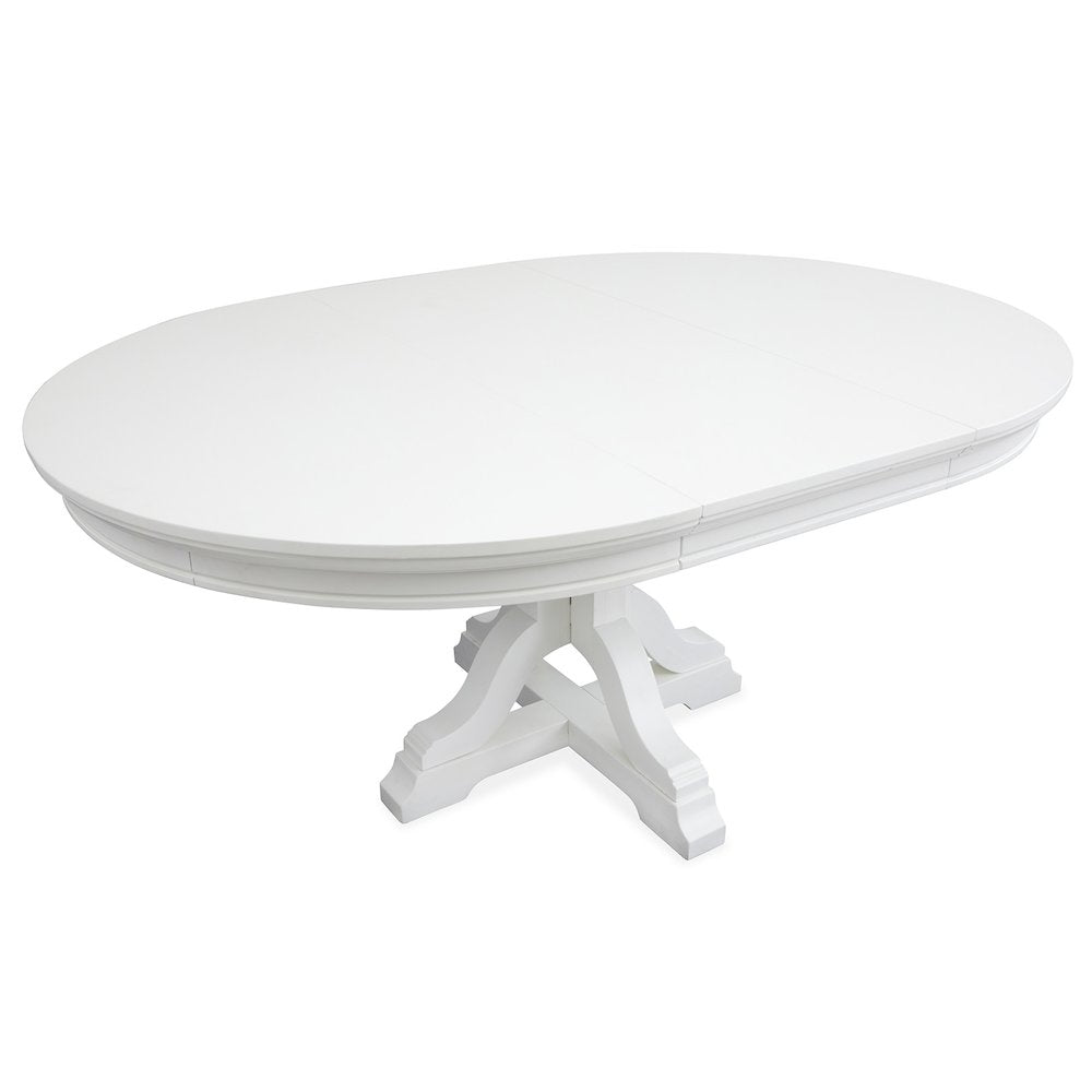 Charleston White Dove White Extendable 48" Round Dining Table