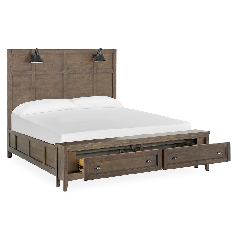 Bay Creek Toasted Nutmeg California King Lamp Panel Storage Bed