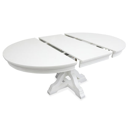 Charleston White Dove White Extendable 48" Round Dining Table