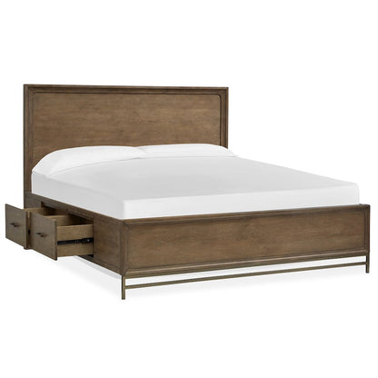 Lindon Belgian Wheat And Coffee Bean King Panel Storage Bed