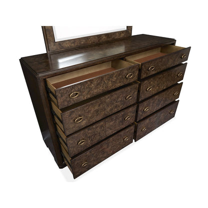 Rowan Espresso Drawer Dresser With Landscape Mirror