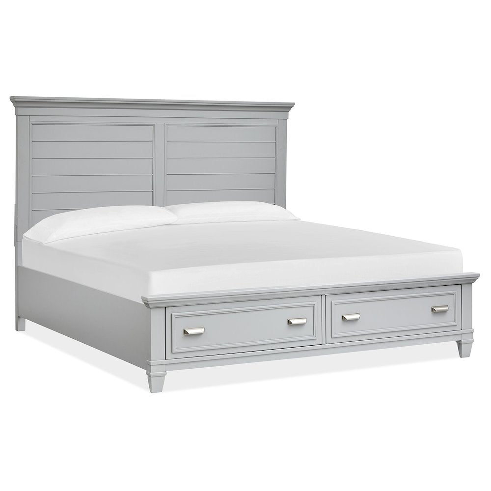 Charleston Harbor Gray Queen Grey Panel Storage Bed