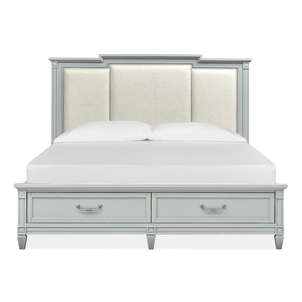 Glenbrook Pebble King Upholstered Panel Storage Bed