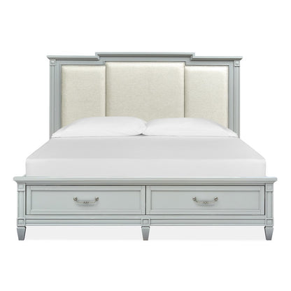 Glenbrook Pebble King Upholstered Panel Storage Bed