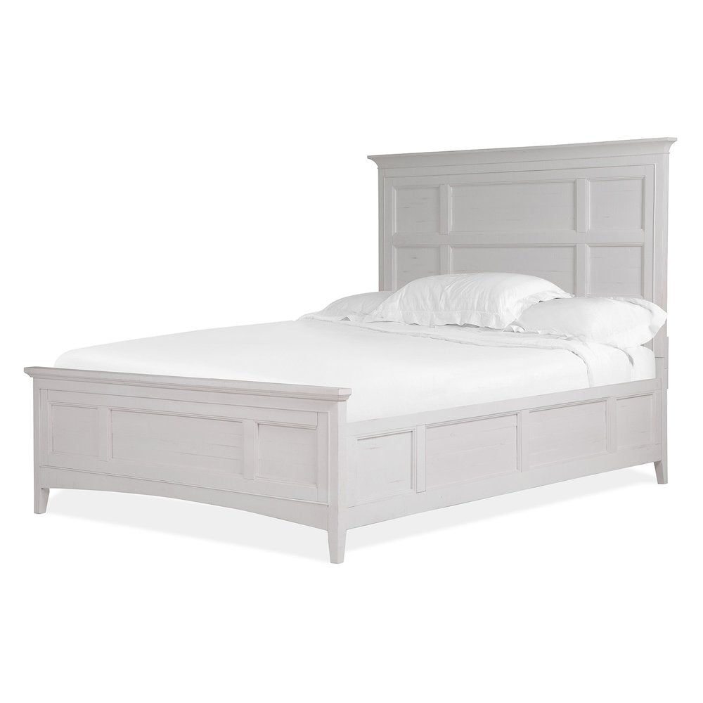 Heron Cove Chalk White And Dovetail Grey King Panel Bed