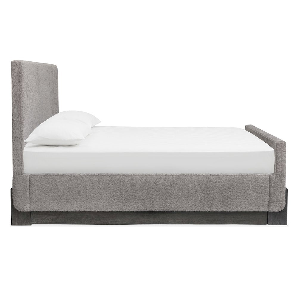 Kinsley Black Heron King Upholstered Panel Bed