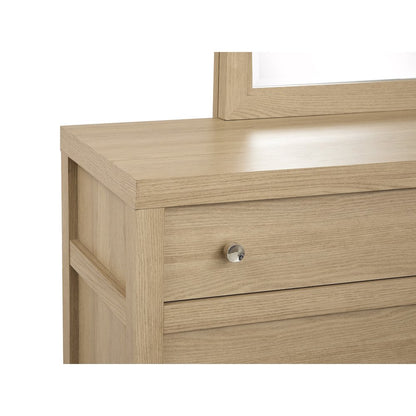 Merrifield Sandstone Beige Dresser With Portrait Mirror