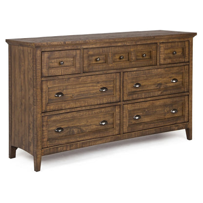 Bay Creek Toasted Nutmeg Drawer Dresser With Landscape Mirror