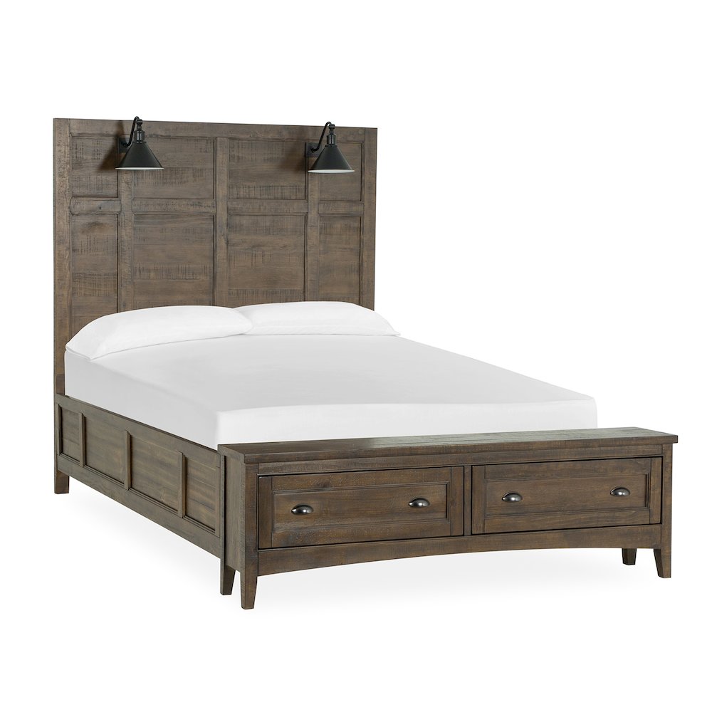 Bay Creek Toasted Nutmeg Queen Lamp Panel Storage Bed