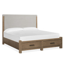 Plum Creek Sierra Brown King Upholstered Panel Storage Bed