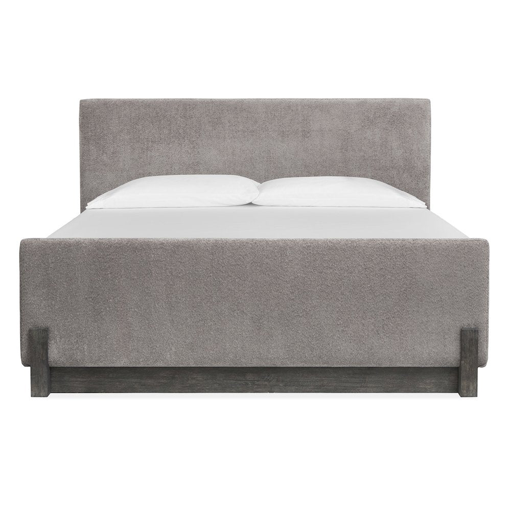 Kinsley Black Heron King Upholstered Panel Bed