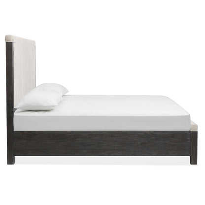 Plum Creek Ravenwood Black King Upholstered Panel Storage Bed