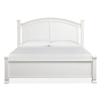 Kingston Whisper White And Cerused Nutmeg King Panel Bed