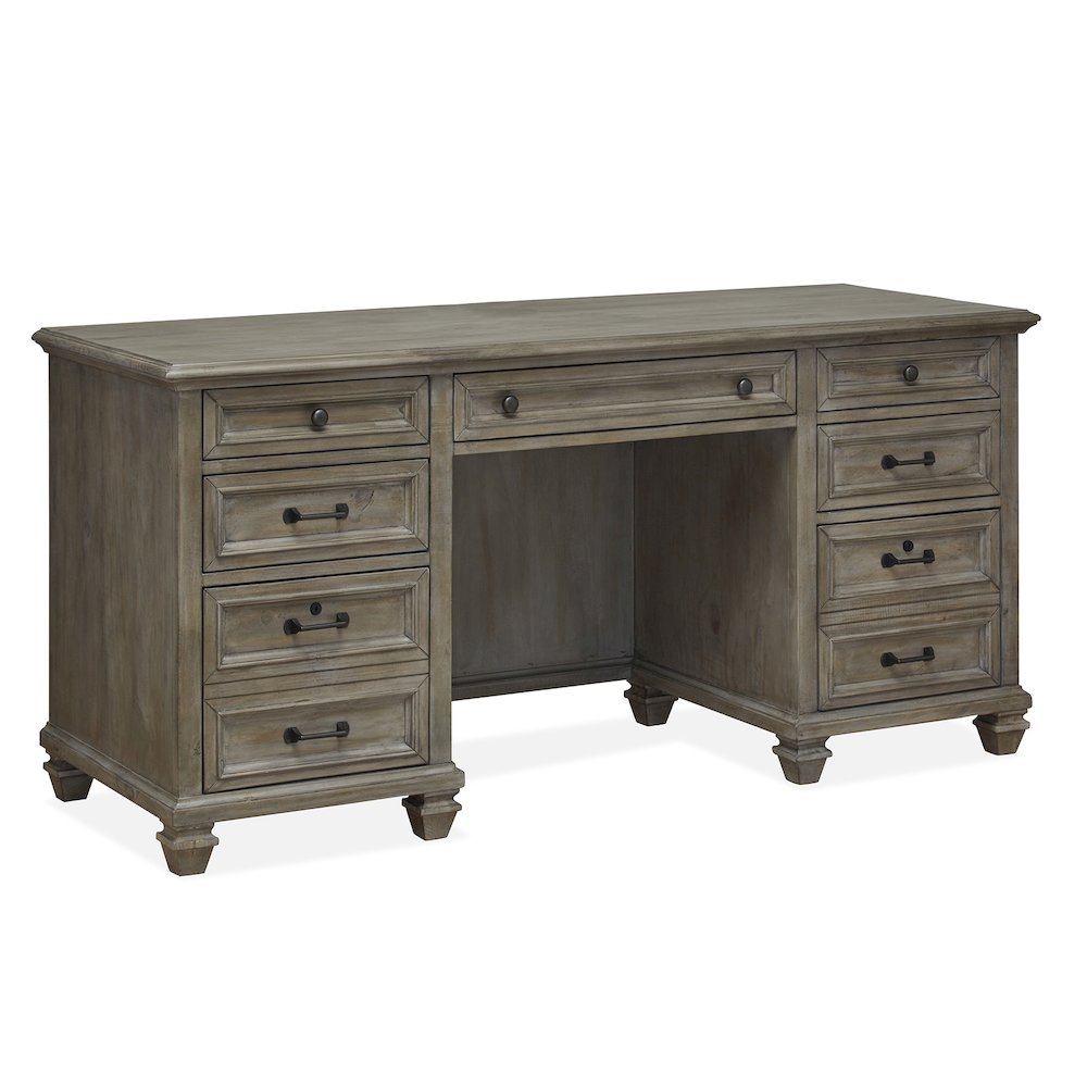 Lancaster Dovetail Grey Credenza With Hutch