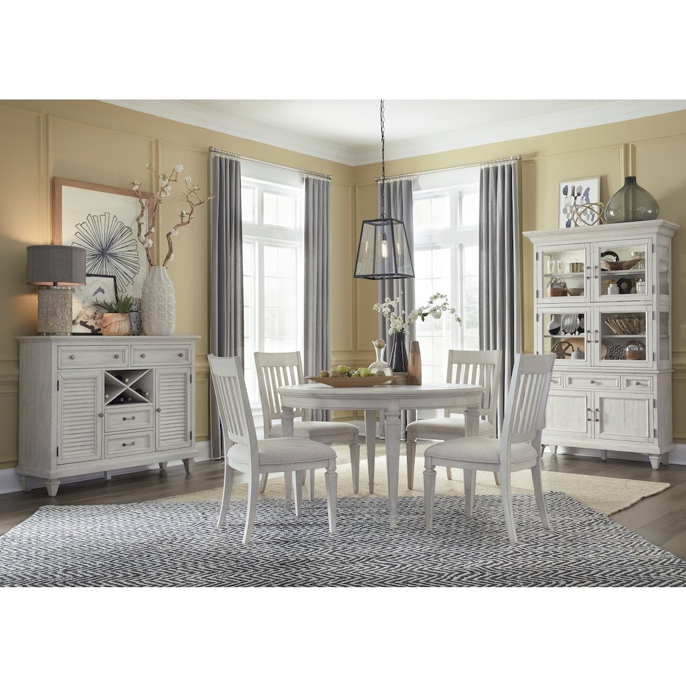 Newport Alabaster Extendable Round Dining Table