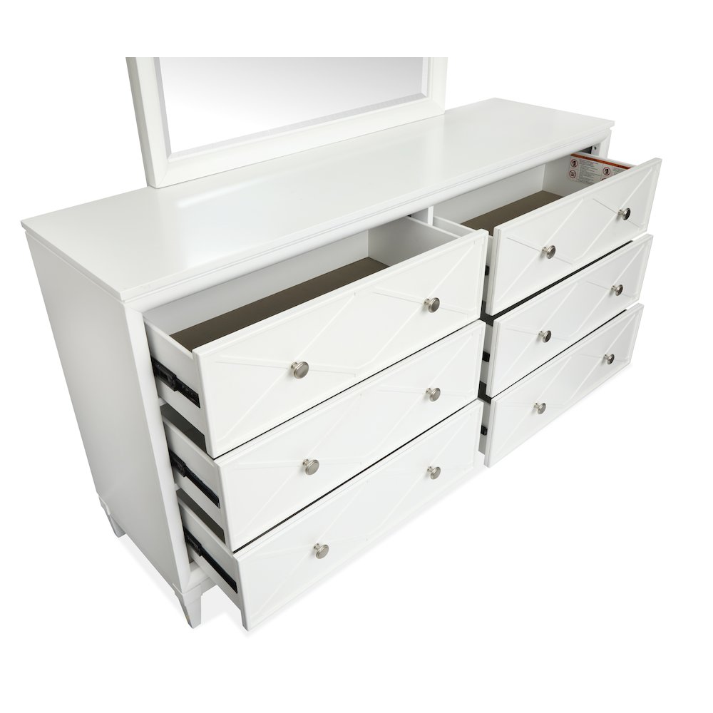 Springhouse Whisper White Double Drawer Dresser With Landscape Mirror